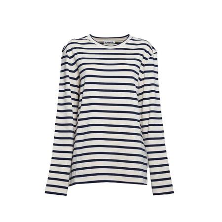 パーカー・フーディ Jil Sander Crew Neck Organic Cotton Sweatshirt With Contrast Green Logo Patch Hoodie by Jil Sander on Sale