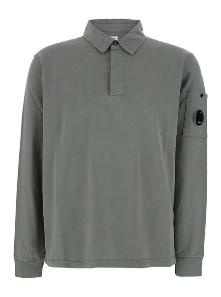 CP COMPANY|SWEATSHIRTS (Light Fleece Polo Sweatshirt (1 C.P. Company Sweatshirt Polo Collar In Light Fleece - Gray