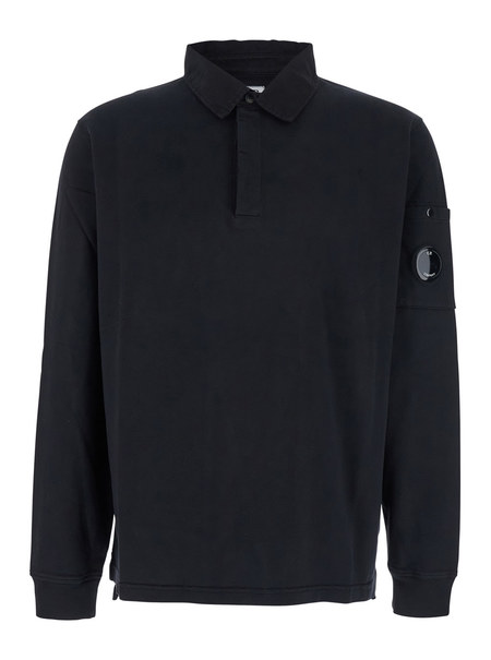 Tシャツ・カットソー C.P. Company SWEATSHIRTS POLO COLLAR IN LIGHT FLEECE C.P. Company Sweatshirts Polo Collar In Light Fleece - Black