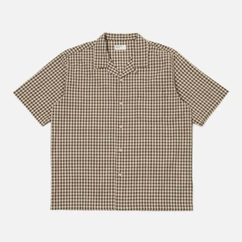 Universal Works Road Shirt - Olive Dobby Check Universal Works Road Shirt - Olive Dobby Check