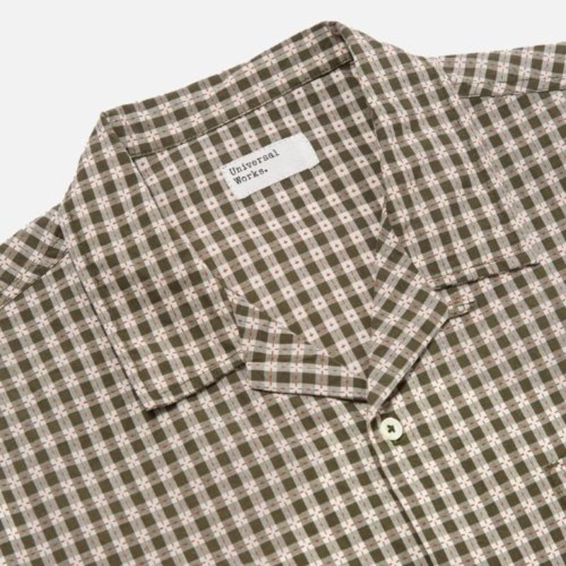 Universal Works Road Shirt - Olive Dobby Check Universal Works Road Shirt - Olive Dobby Check