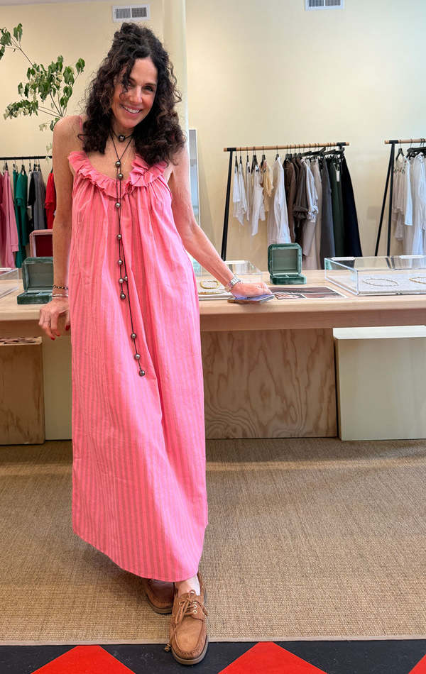 Two Ruffle Stripe Dress