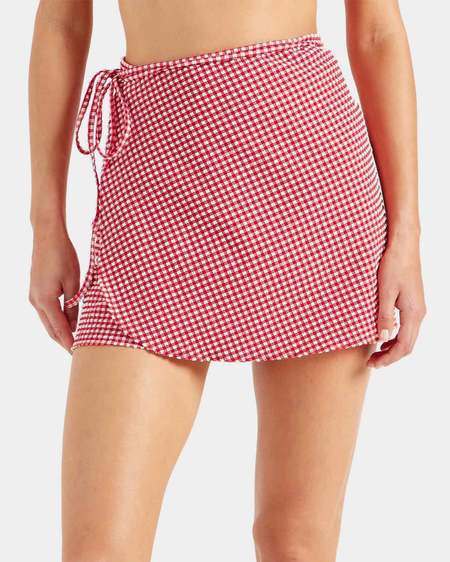 【新品・タグ付き】SZ Blockprints SARONG GINGHAM SZ Blockprints Sarong - Moss/Rose Essa Print | Garmentory