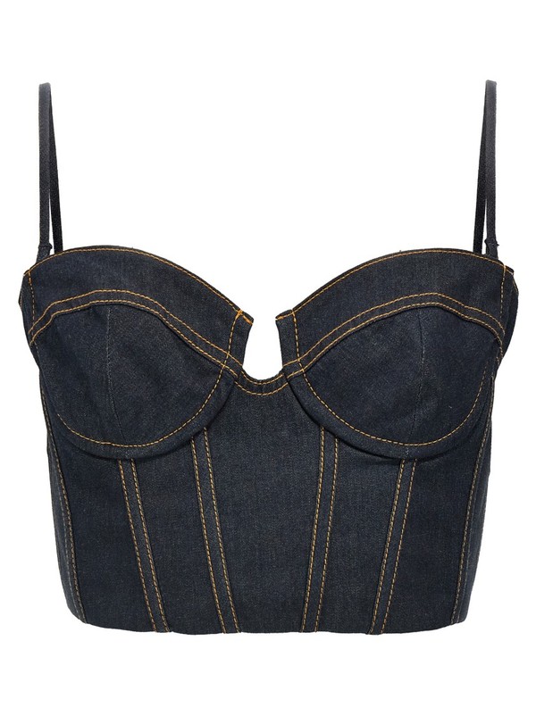 zimmermann crush denim corset dress ZIMMERMANN Crush denim midi dress