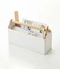 Yamazaki Home Pen and Desk Organizer - Steel and Wood - White - Thumbnail 1