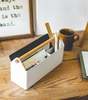 Yamazaki Home Pen and Desk Organizer - Steel and Wood - White - Thumbnail 2