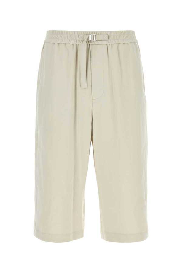 Ami Alexandre Mattiussi Chalk Cotton Bermuda Shorts - Mastic Ami Alexandre Mattiussi Chalk Cotton Bermuda Shorts - Mastic