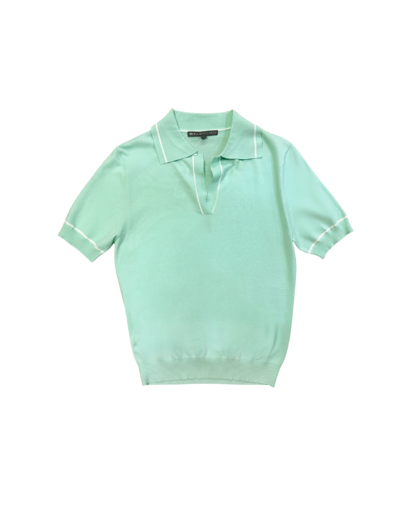 ELLIOTT LAUREN Knit Polo Tee - Seaglass