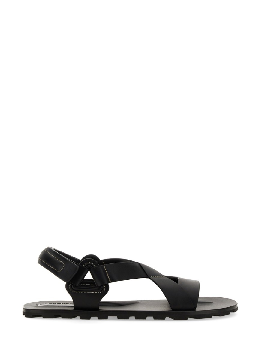 Jil Sander Crisscross Strap Sandal - Black | Garmentory display picture 2