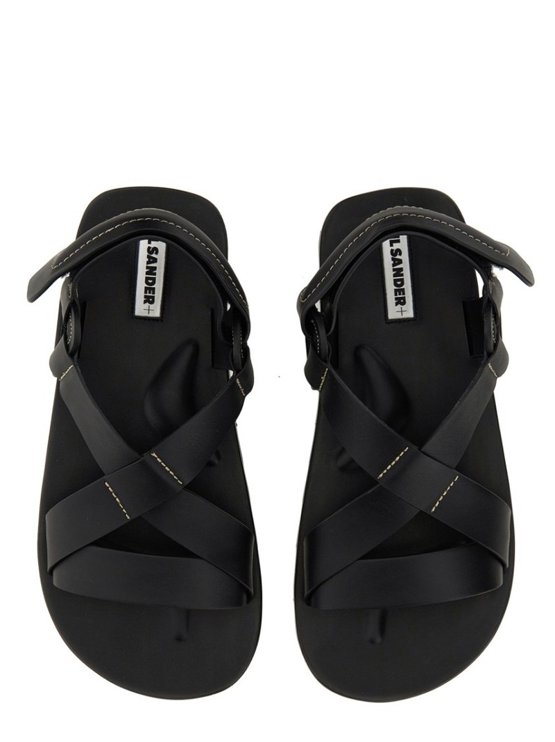 Jil Sander Crisscross Strap Sandal - Black | Garmentory display picture 3