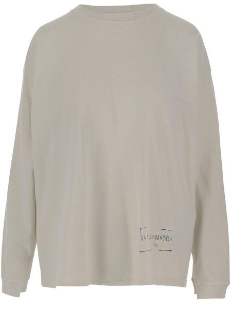 Maison Margiela Cropped Cotton Sweatshirt With Handwritten
