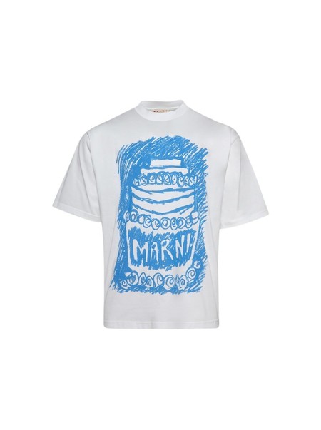 ★MARNI★ Logo Short Sleeve T-Shirt Lemon HUMU0198PDUSCS87L1 Printed T-shirt Citrus Yellow | The Webster