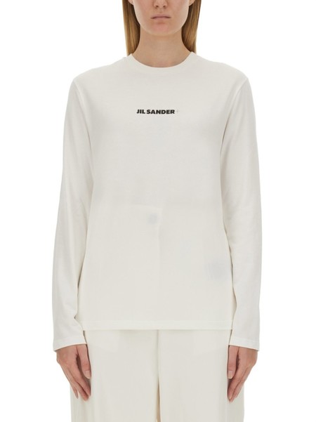 Jil Sander | LOGO LONG SLEEVE T-SHIRT [正規品/関税込] Jil Sander logo-print long-sleeve T-shirt | Black | FARFETCH JO