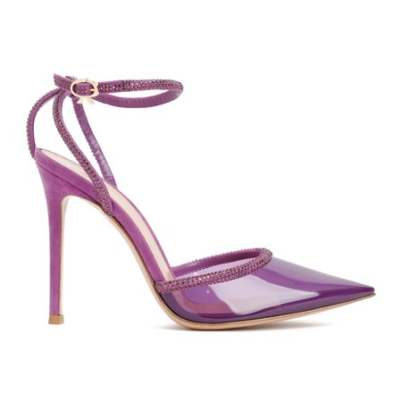 サンダル・ミュール Gianvito Rossi Suede And Transparent Mesh Stiletto Sandal 0400022329257?wid=900