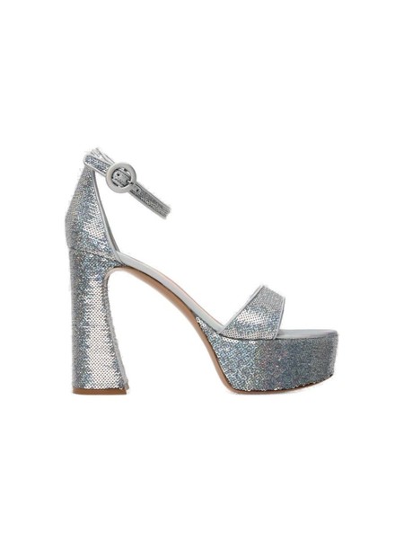 Gianvito Rossi Suede and Transparent Mesh Stiletto Sandal