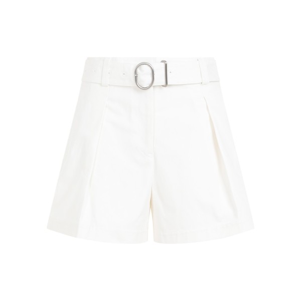 Jil Sander Mid Waist Cotton Shorts - White | Garmentory