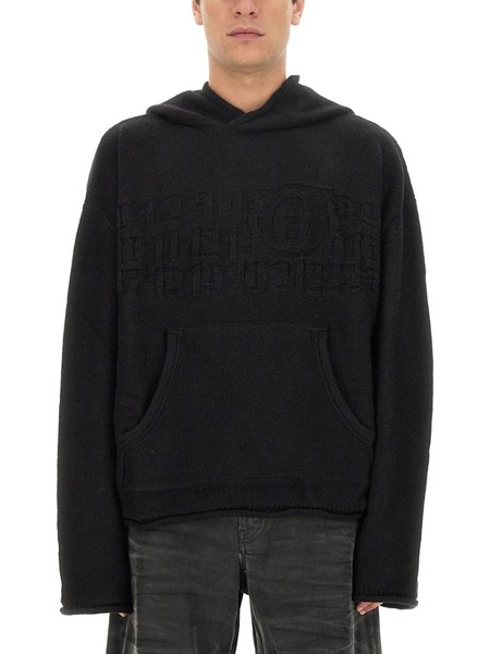 Maison Margiela Wool Zip-Up Sweater - Navy Blue | Garmentory