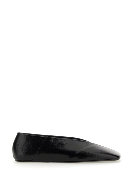 Jil Sander Leather Slippers - Dark Brown | Garmentory