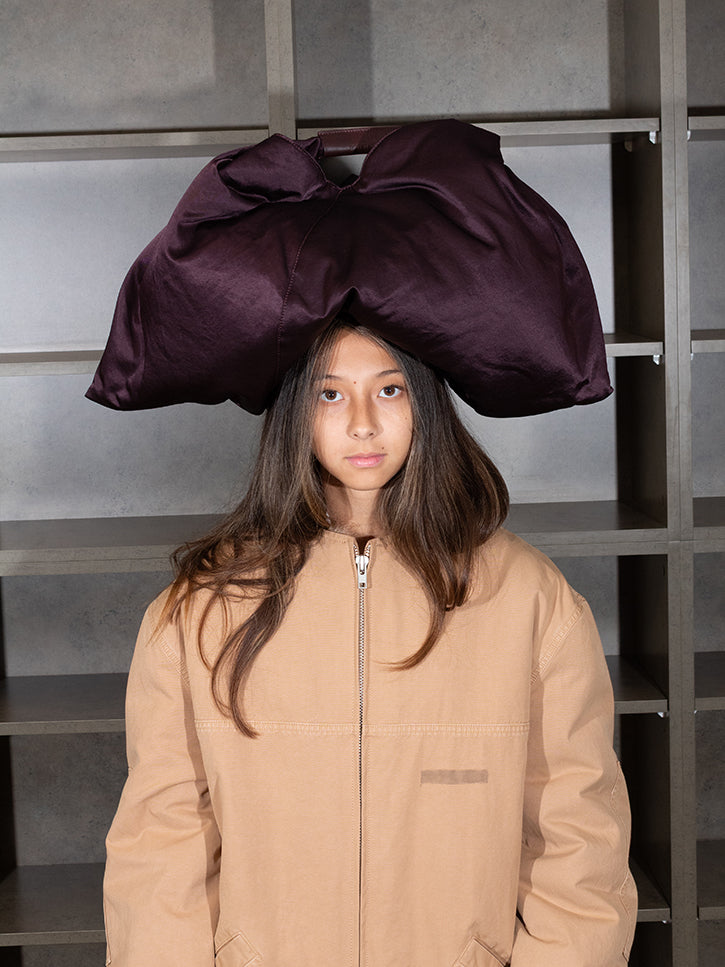 MM6 Maison Margiela Japanese Draped Tote Bag - Aubergine | Garmentory