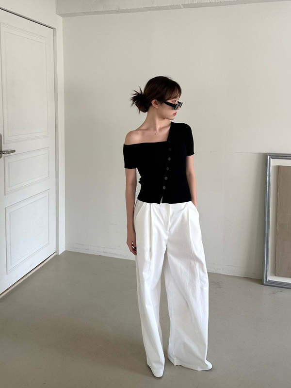 The NKC Store Black Knit Button Top The NKC Store Black Knit Button Top