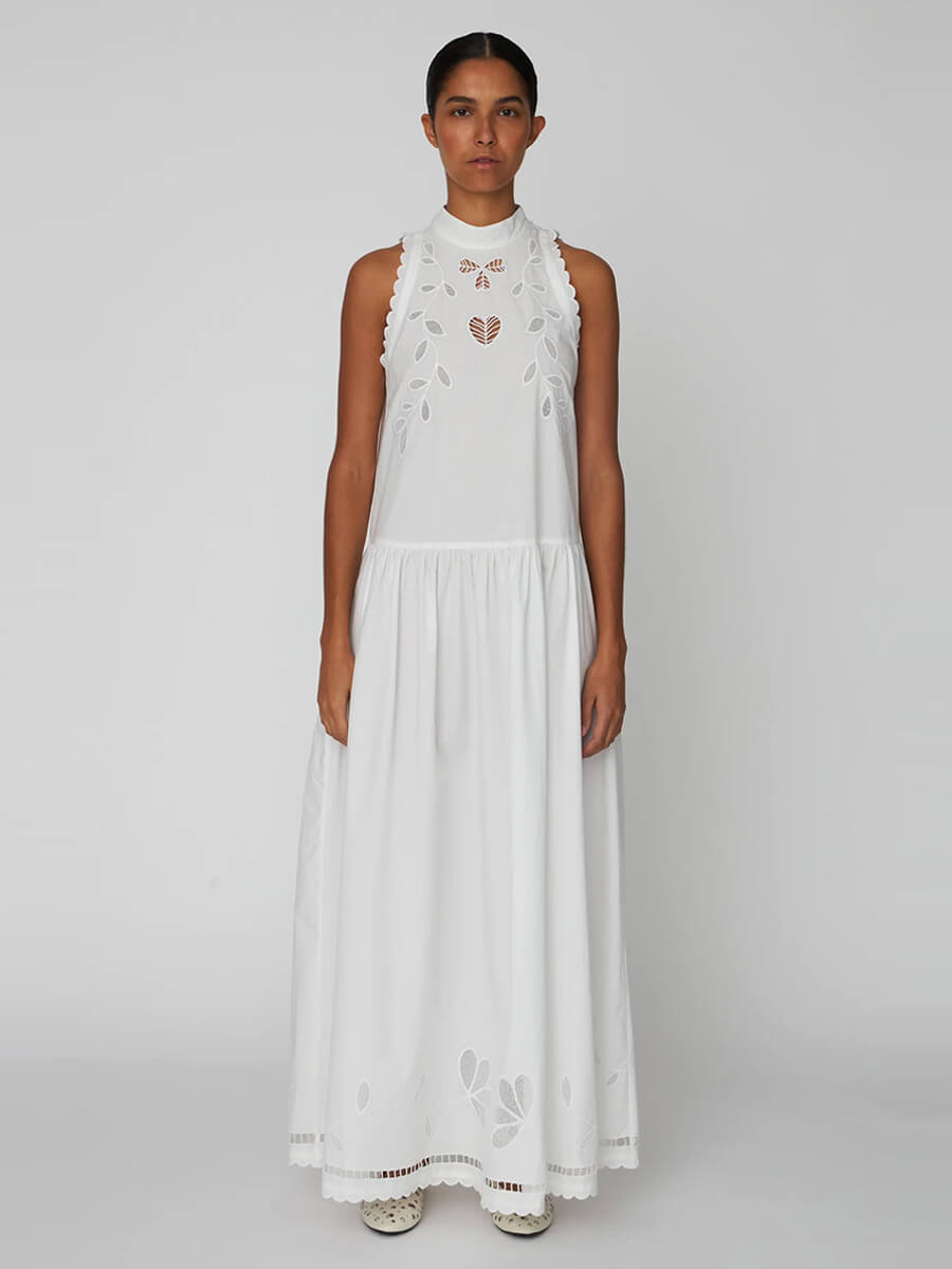 golden goose embroidered sleeveless maxi dress Julia Jordan Maxi Dress
