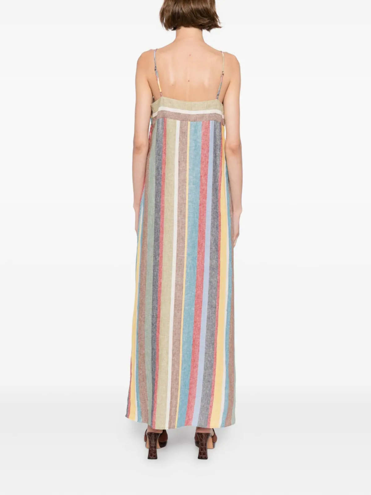chinese dress ladies STAUD LAURA LINEN DRESS SAHARA STRIPE main image 1