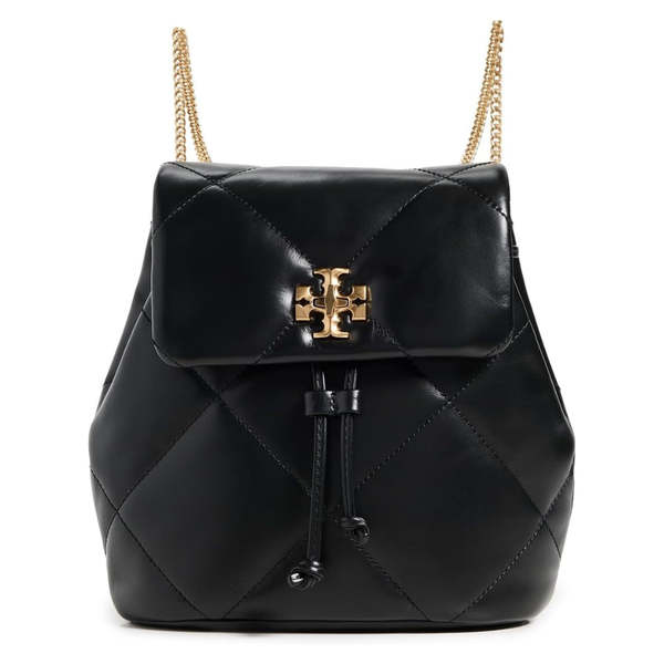 Tory Burch, black leather backpack gold tone hardware Latest New Tory Burch Thea Black Pebbled Leather Backpack  main image 2