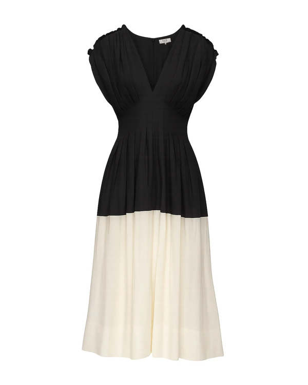 Sea NY Nicola Ramie Tank Midi Dress - Black | Garmentory