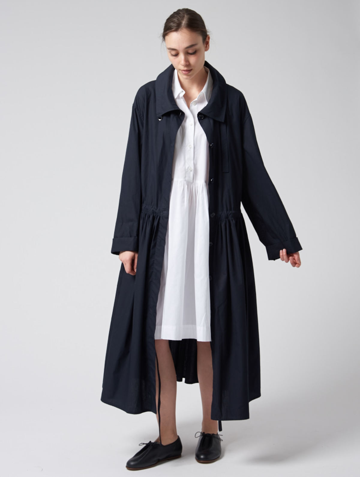 Lemaire Parachute Trenchcoat - Dark Navy | Garmentory