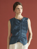 Maison De Ines Shirring Sleeveless Blouse - Blue - Thumbnail 2