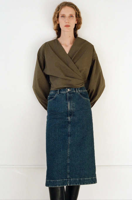 604service Onyx Denim Skirt - Washed Black | Garmentory