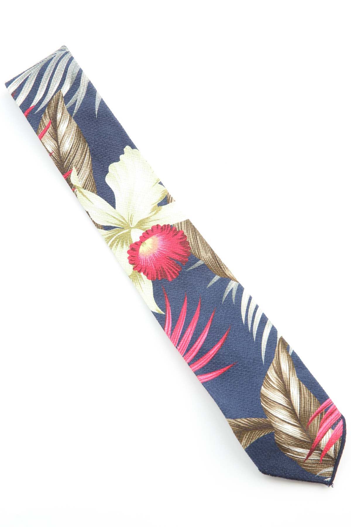 Engineered Garments Neck Tie - Aloha Floral - Navy Regimental 