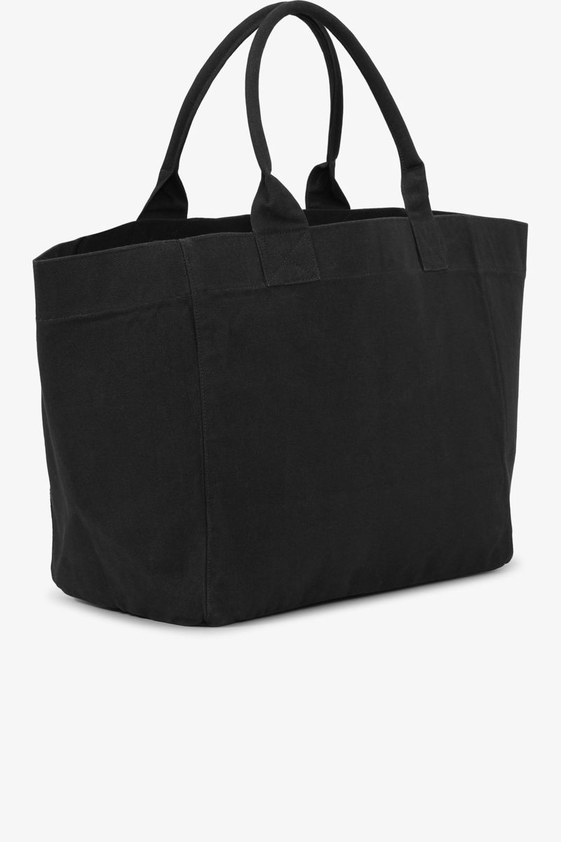 トートバッグ Ganni Xxl Logo Shopper Bag - Ganni - Cotton - Black Ganni Shopper XXL Contrasted Logo Tote Bag - Black | Garmentory