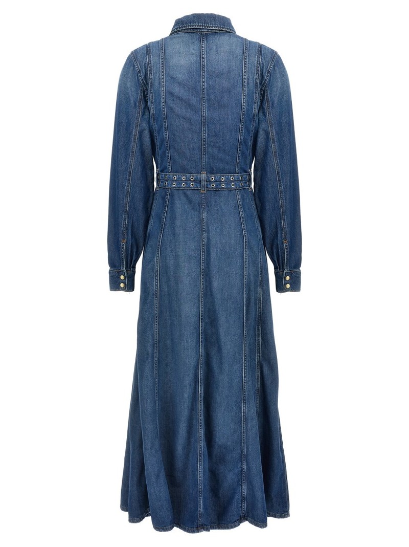 chinese dress ladies Ganni Tapestry Denim Mini Dress | Blue/Floral | Size 38