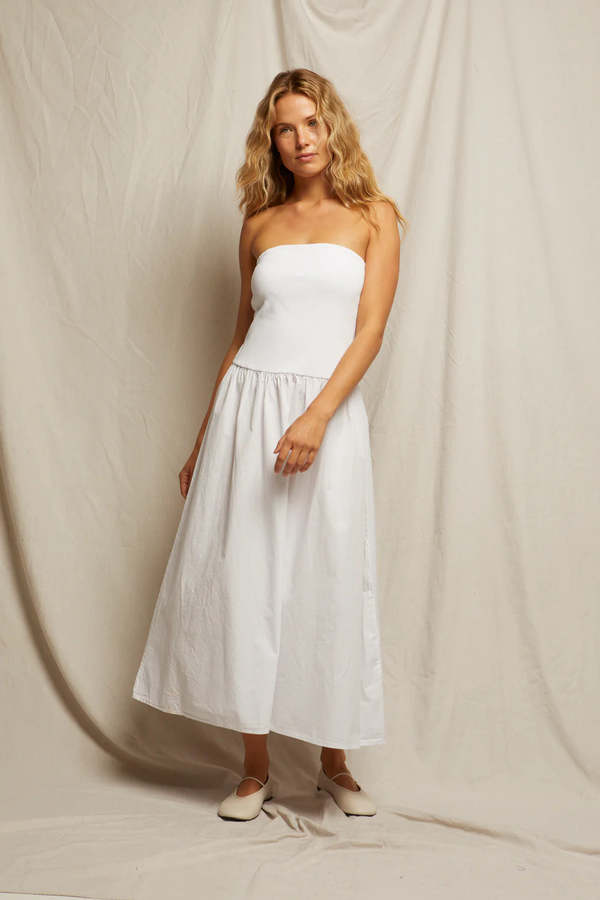 Perfect White Tee Kai Strapless Dress - White | Garmentory
