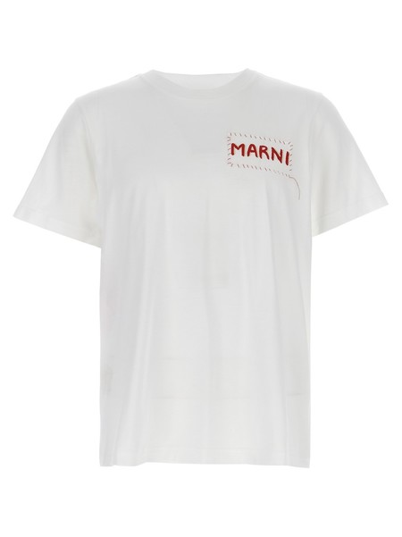 ★MARNI★ Logo Lily Short Sleeve T-Shirt White THJET49P02USC Marni T-Shirt 'Lily White'