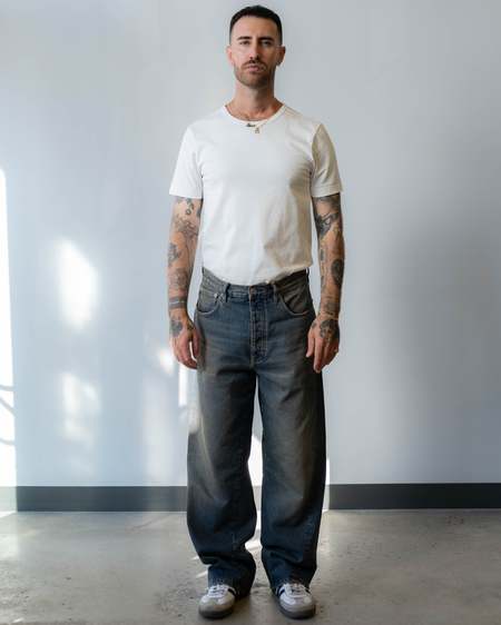 【AMOMENTO】24ss SEMI WIDE BOOTS CUT AMOMENTO Black Denim Semi Wide Boots Cut Trousers AMOMENTO