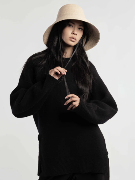 KAMIYA Wave Ox Bucket Hat - Black | Garmentory