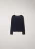 DUNST Rib-Knit Henley - Black - Thumbnail 2
