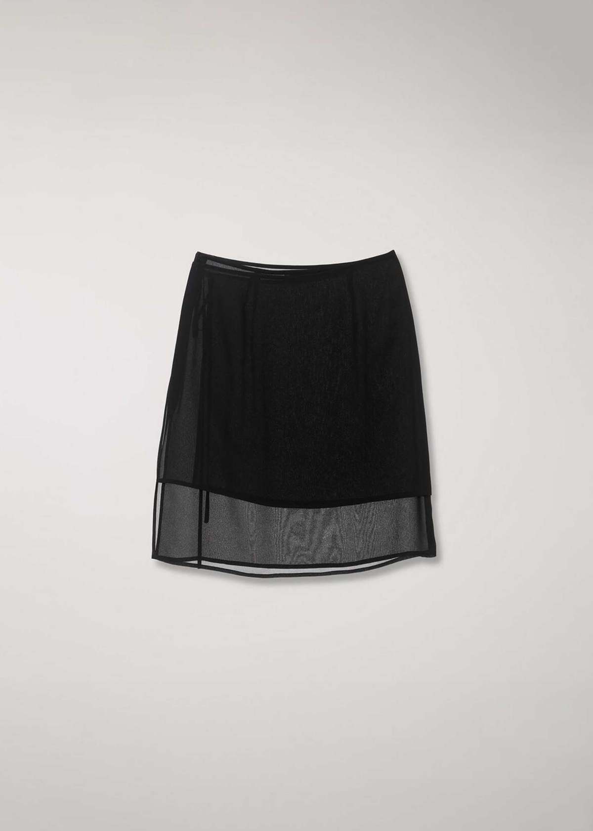 【美品】ミューラル／Spacious sheer wrap skirt　24年 Spacious sheer wrap skirt (Gray)
