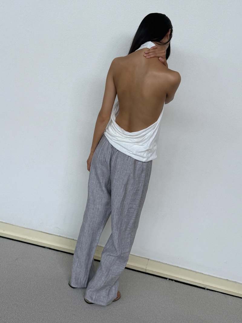 Deiji Studios Double Waist Linen Pant