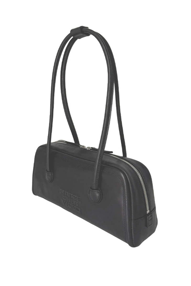 MARGESHERWOOD Soft Baguette Bag - Black Pull-Up MARGESHERWOOD Soft Baguette Bag - Black Pull-Up