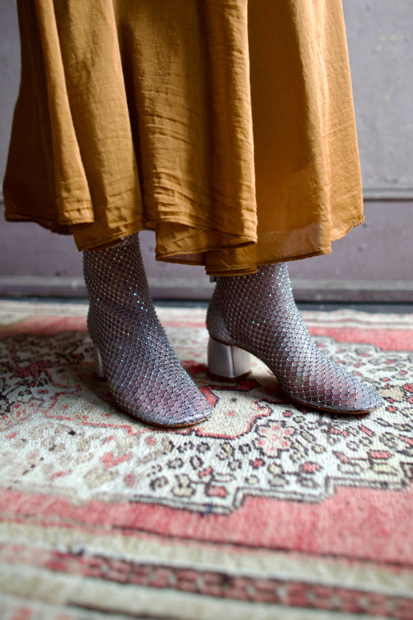 Forte Forte Chic Mesh Ankle Boot with Diamant Detailing Ankle Boot