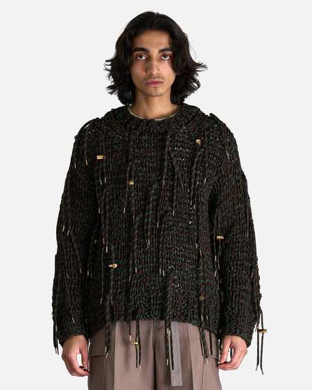 sacai Mesh Knit Blouson - Black | Garmentory