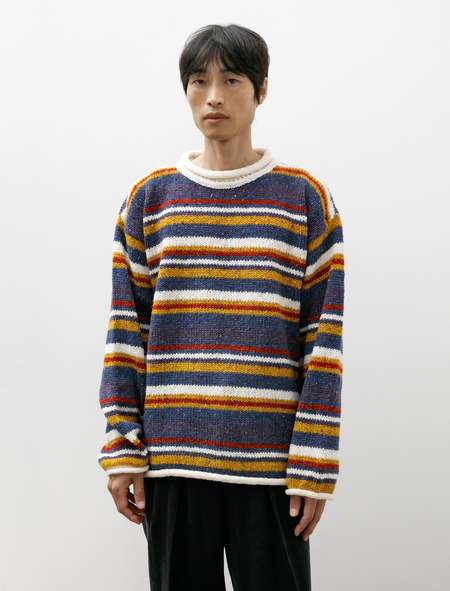 Dancer Elbow Logo Crew Knit - Beige | Garmentory