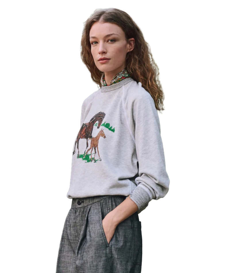 The Great. College Sweatshirt with Running Horses The Great. College Sweatshirt with Running Horses