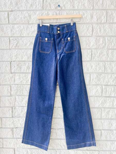 Y's by Yohji Yamamoto U-WIDE GUSSET PANTS - indigo | Garmentory