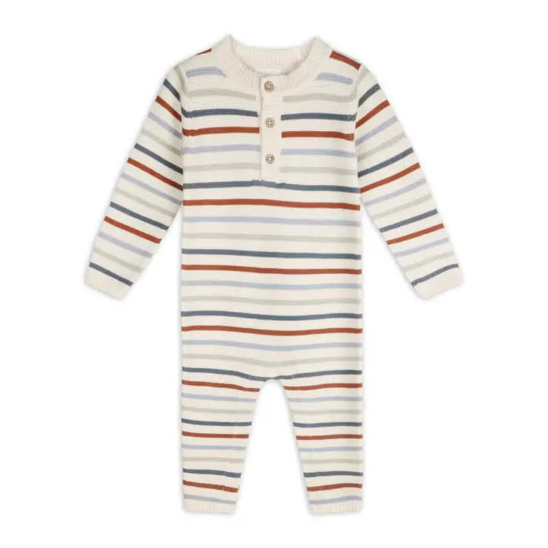 KIDS Viverano Organics Multicolor Stripe Chunky Knit Jumpsuit KIDS Viverano Organics Multicolor Stripe Chunky Knit Jumpsuit