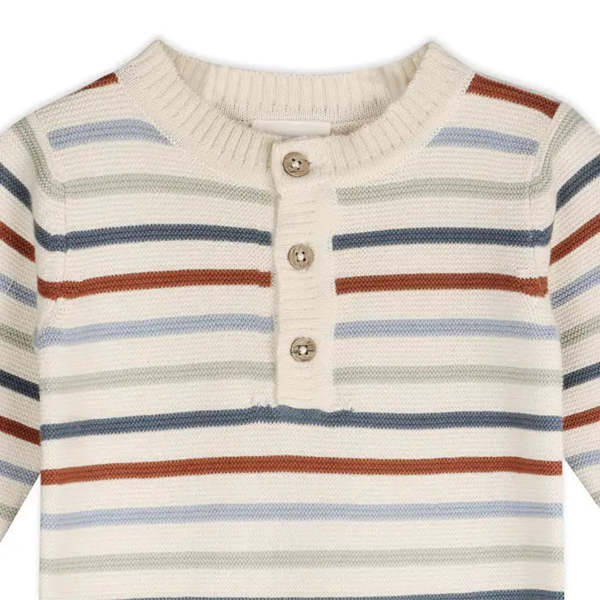 KIDS Viverano Organics Multicolor Stripe Chunky Knit Jumpsuit KIDS Viverano Organics Multicolor Stripe Chunky Knit Jumpsuit