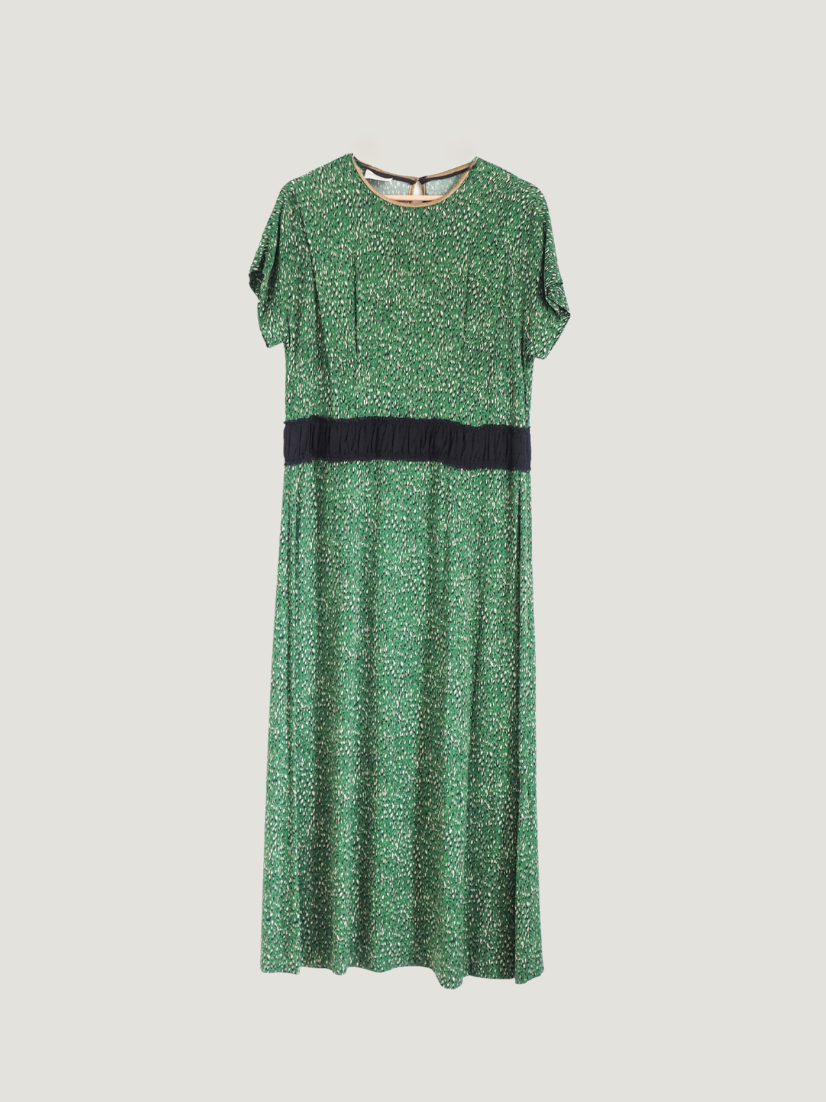 green emerald velvet dress Dries Van Noten Dilian Dress Green